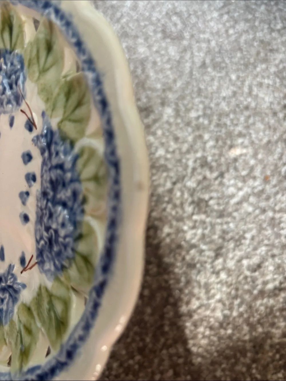 Vintage Schramberg Majolica  Blue Hydrangea Plate Set Of 2